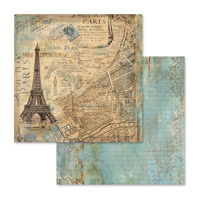 Stamperia Around the World Collection 12x12 Scrapbooking Paper Double Sided Paper  12 X 12 Inch Acid Free Paper 