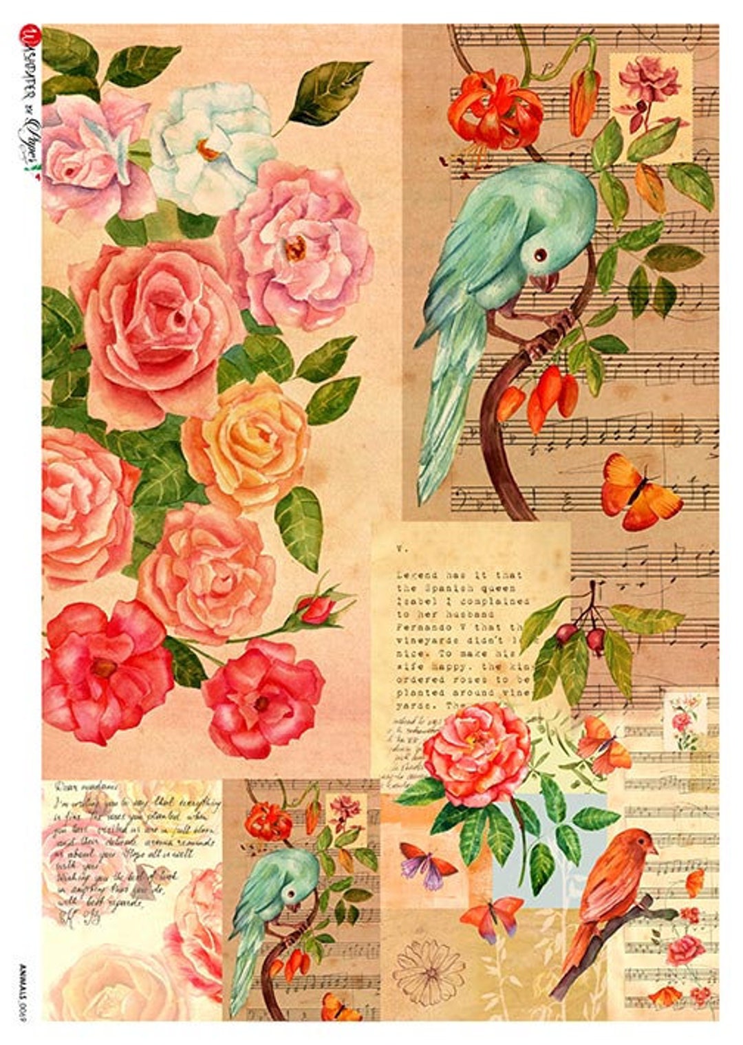 Paper Designs Rice Paper | Birds Rice Paper | A4 Rice Paper | Natural ...