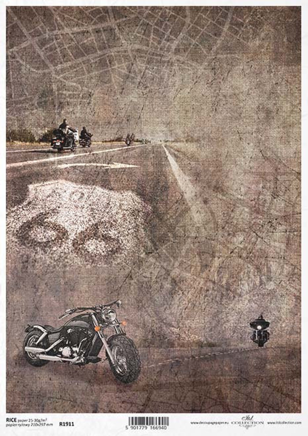 ITD Collection | Route 66 Rice Paper | A4 Rice Paper | Decoupage Paper ...