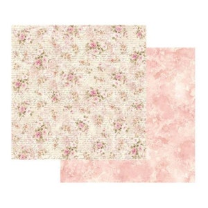 Stamperia | 1 piece Shabby Roses and Writing Scrapbook Paper | 12×12 | Double-Sided |  12&quot; x 12&quot; Single Sheet | SBB436