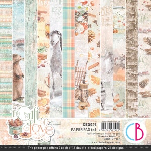 Ciao Bella | THE GIFT of LOVE Limited Edition Paper Pad | Double Sided Paper | 6 x 6 inches | Mixed Media | Made In Italy | CBQ047