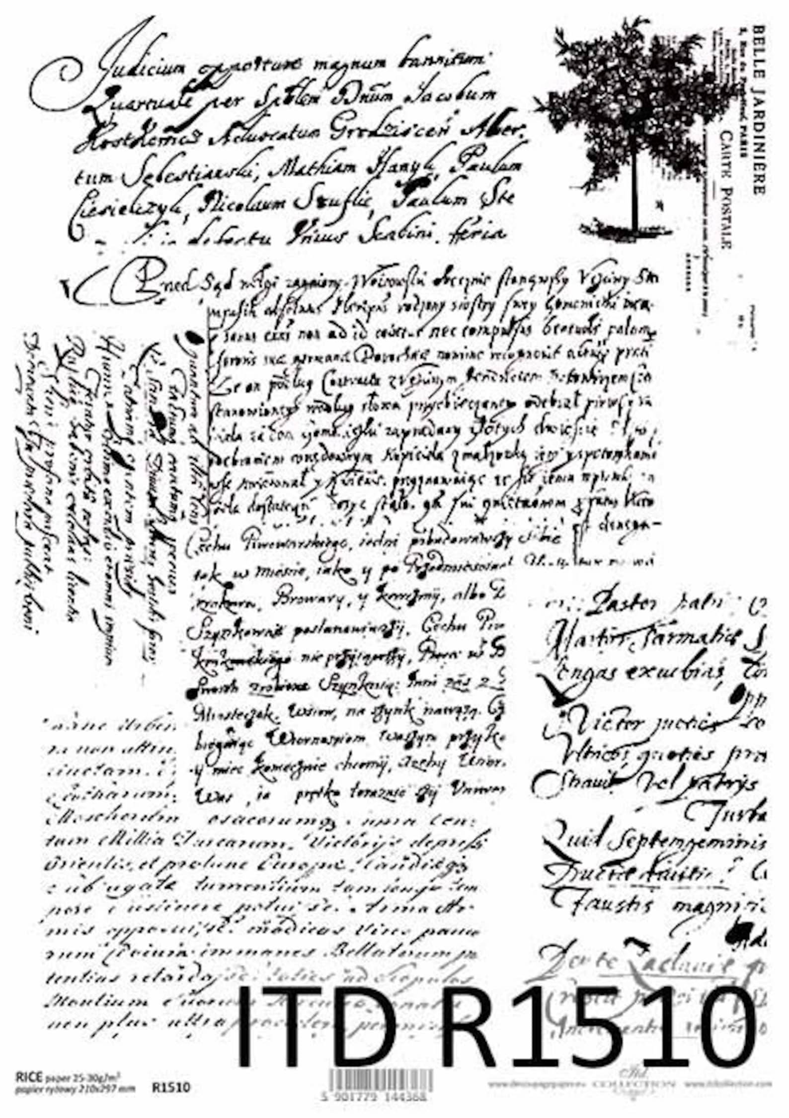ITD Collection | Vintage Handwriting | A4 Rice Paper | Decoupage Paper ...