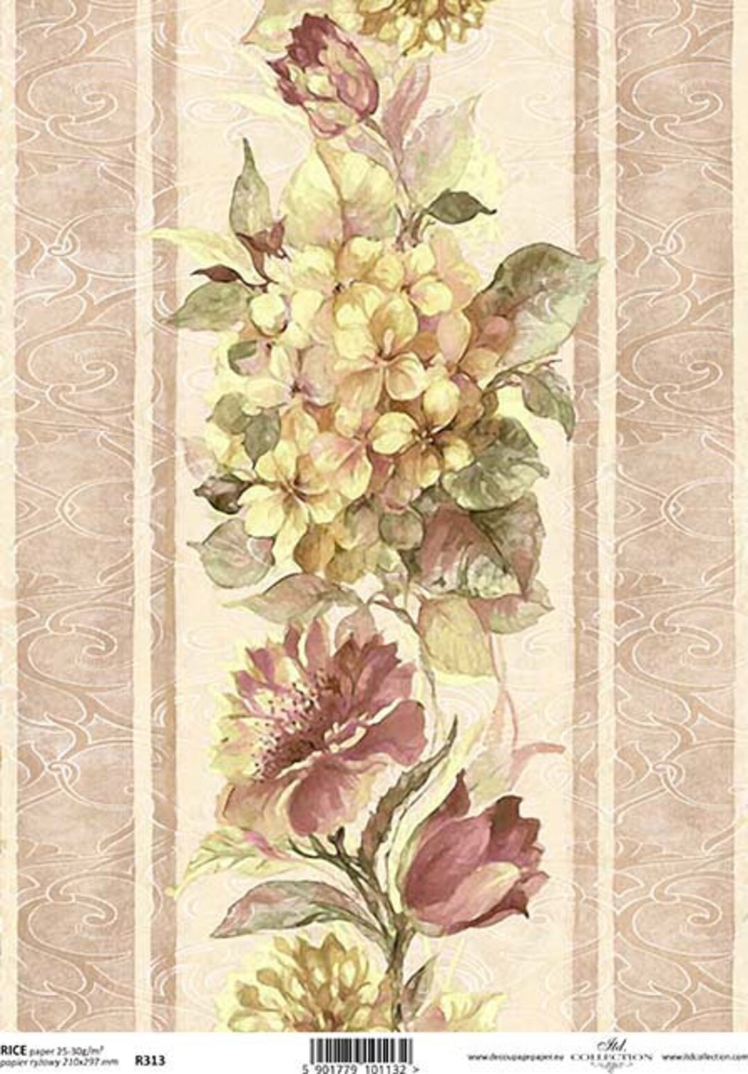 ITD Collection | Flower Border Rice Paper | A4 Rice Paper | Decoupage ...
