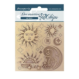 Stamperia | Decorative Chips | Alchemy Sun and Moon | cm 14x14 | SCB112