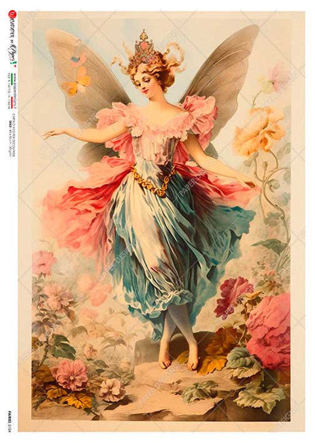 Paper Designs Rice Paper | Fairies Rice Paper | A4 Rice Paper | Natural  Paper | Decoupage Paper | 12.5\, image size:1080x1519