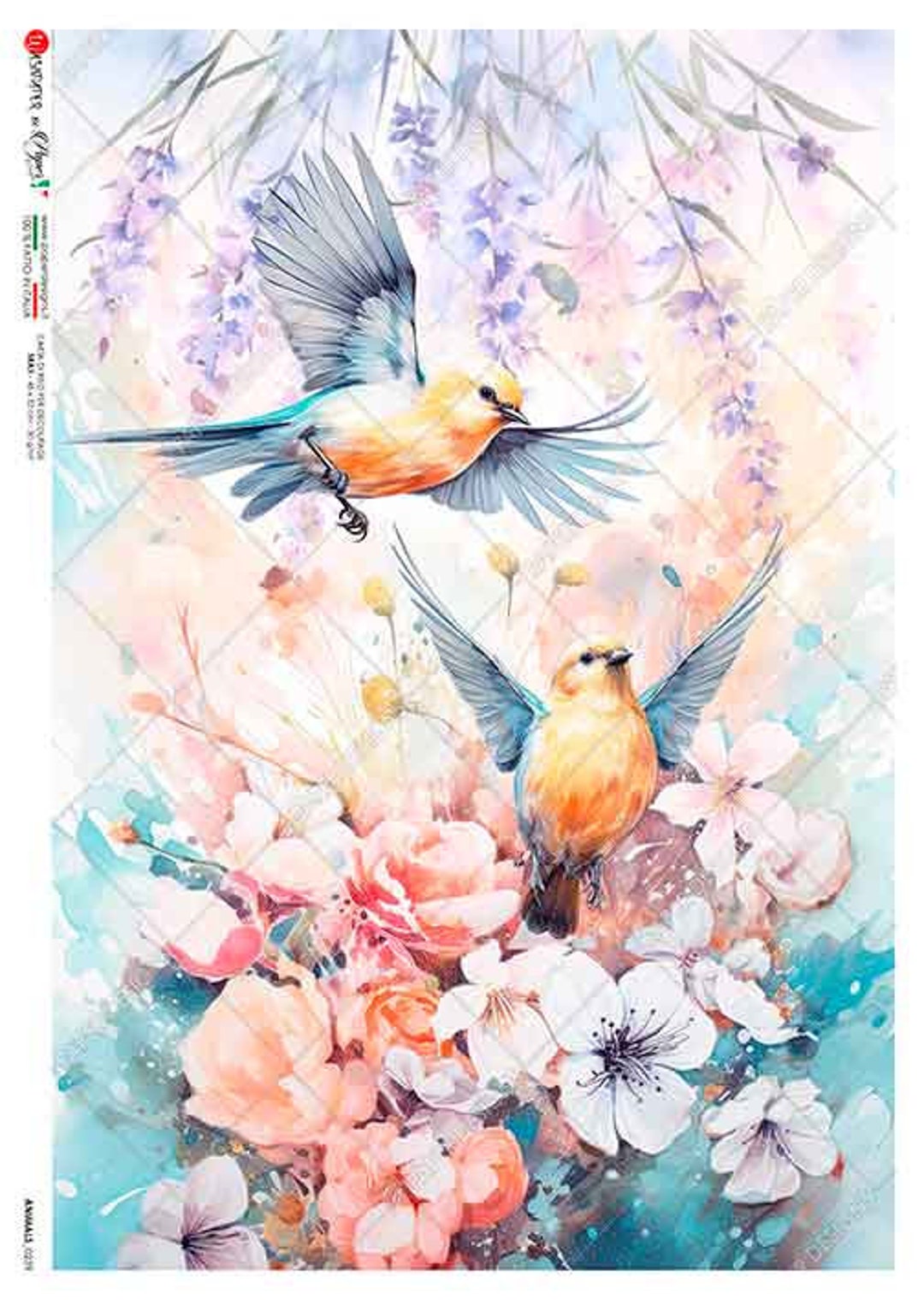 Paper Designs Rice Paper | Birds Rice Paper | A4 Rice Paper | Decoupage ...