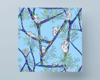 Koala Greeting Card: Rainbow Eucalyptus Tree, Animal Lover Birthday