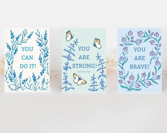 Floral Affirmation Cards - Encouragement Gift - Pack of 3