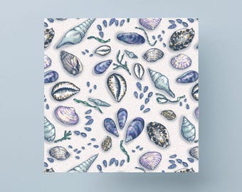 Hand-Drawn Sea Shells Greeting Card: Coastal Beach Lover Gift