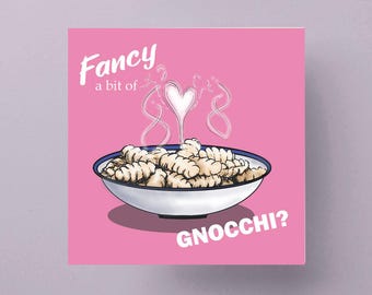 Gnocchi Pun Greeting Card: Cheeky Anniversary Card