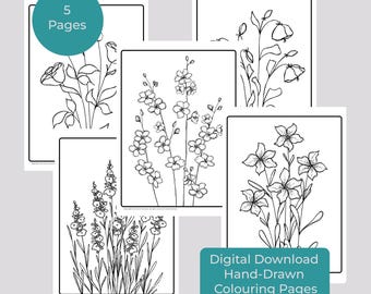 Printable Flower Colouring Pages – Calm, Mindful Colouring for Adults