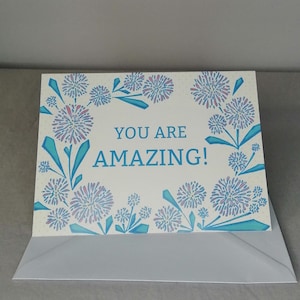 Mots d'affirmation carte de vœux | Art de la nature dessiné à la main | Mots positifs | Vous êtes incroyable