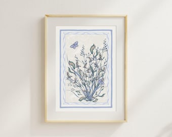 Autumn Blooms and Grasses Giclée Art Print