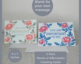 Floral Affirmation Greeting Cards: 'You Are Important' (2-Pack)