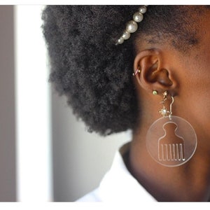 Comb / colours Earrings/ Wooden Earring/Acrylic