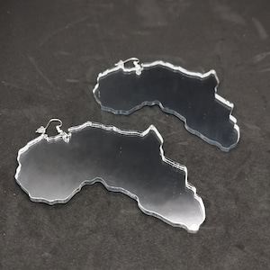 Mirror Earrings/ Acrylic Earrings/ Africa Earrings/ Gold/ Silver