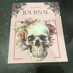 Petal & Bone Gothic Skull Notebook Journal - 7.5” x 9.5” - 110 Pages with Lines