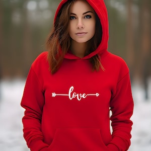 Love Heart Line Hoodie, Cotton Printed Hoodie, Casual Hoodie, Self Love Hoodie, Unisex Hoodie