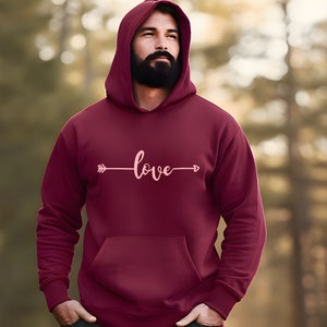 Love Heart Line Hoodie, Cotton Printed Hoodie, Casual Hoodie, Self Love Hoodie, Unisex Hoodie, Long Lasting Hoodie