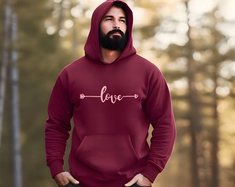 Love Heart Line Hoodie, Katoenen Bedrukte Hoodie, Casual Hoodie, Self Love Hoodie, Unisex Hoodie, Langdurige Hoodie