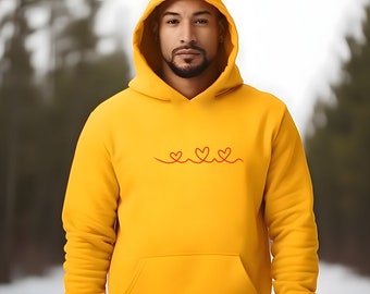 Heartwave hoodie, katoenen bedrukte hoodie, casual hoodie, zelfliefde hoodie, hoodie cadeau voor koppels