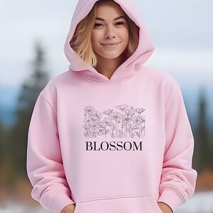 Blossom Hoodie, Cotton Printed Hoodie, Casual Hoodie, Self Love Hoodie, Floral Hoodie, Summer Hoodie,