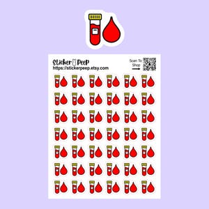 Blood Test Icon Planner Stickers: Calendar Agenda Tracker