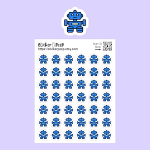 Robot Icon Planner Stickers: Calendar Agenda Tracker