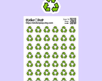Pegatinas de agenda con iconos de reciclaje: Calendario y planificador