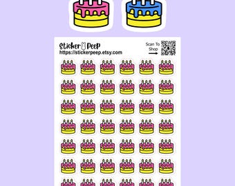 Pegatinas para agenda con icono de tarta de cumpleaños: Calendario y planificador