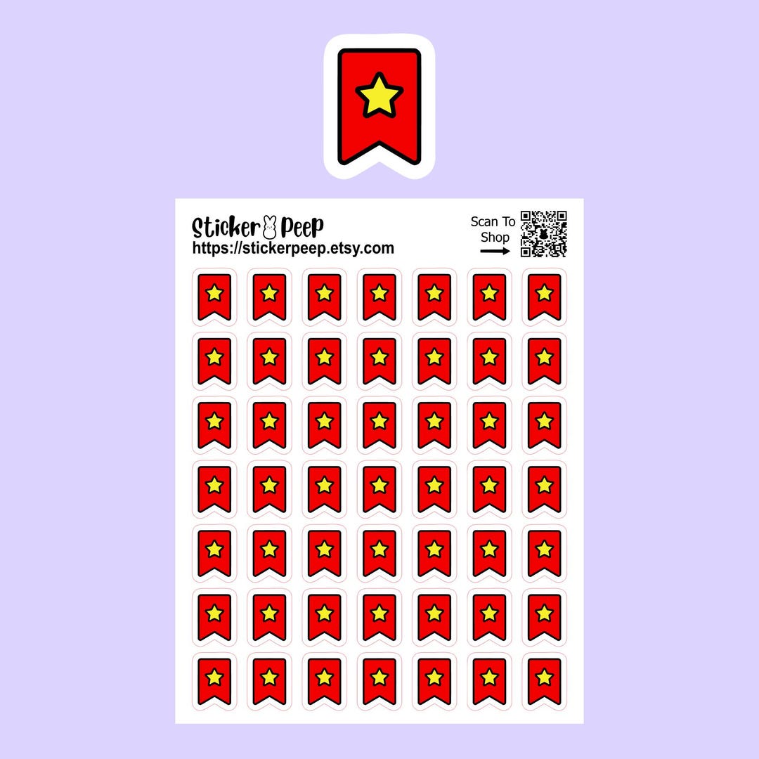 Bookmark Icon Planner Stickers: Calendar Agenda Tracker - Etsy