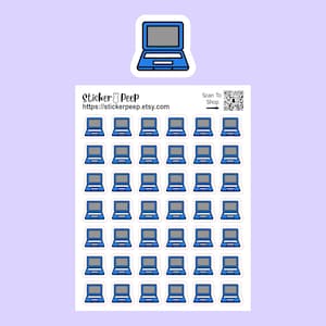 Laptop Icon Planner Stickers: Calendar Agenda Tracker