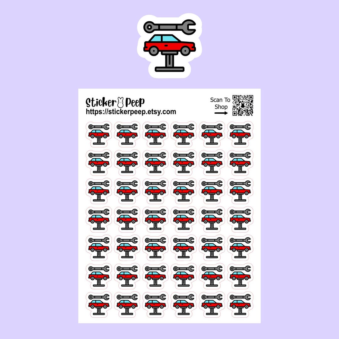Car Repair Icon Planner Stickers: Calendar Agenda Tracker - Etsy