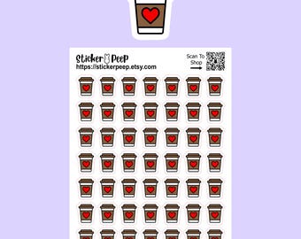 Coffee Cup Icon Planner Stickers: Calendar Agenda Tracker