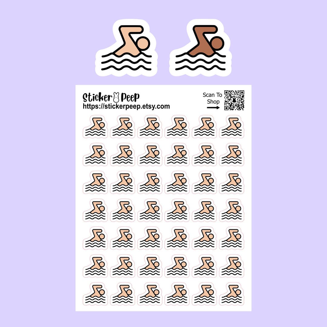 Swimming Icon Planner Stickers: Calendar Agenda Tracker - Etsy