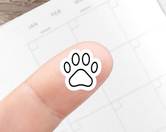 Paw Print Planner Sticker Icon .45 Inch - Dog Cat Pet Care - Choose Your Sticker Paper