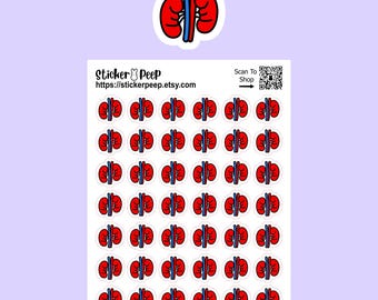 Kidney Icon Planner Stickers: Calendar Agenda Tracker