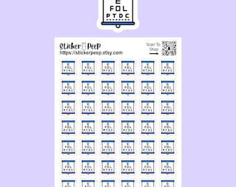 Eye Exam Chart Icon Planner Stickers: Calendar Agenda Tracker