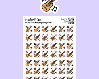 Pegatinas planificadoras con iconos de guitarra: Calendario y agenda