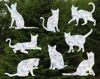 CAT & WOOL Vinyl Window Decoration Window Sticker 10x15cm Static Cling CAT & WOOL Vinyl Window Decoration Window Sticker 10x15cm Static Cling