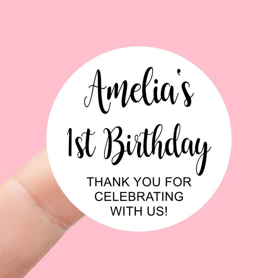 2 Inch Set of 24 Stickers 1st Birthday Favor Stickers Vinyl Sticker ...