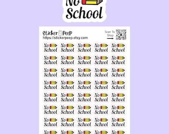 Pegatinas planificadoras con icono de lápiz "No School": Calendario y agenda