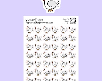 Chicken Icon Planner Stickers: Calendar Agenda Tracker