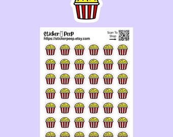 Popcorn Icon Planner Stickers: Calendar Agenda Tracker