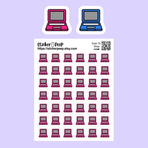 Laptop Icon Planner Stickers: Calendar Agenda Tracker