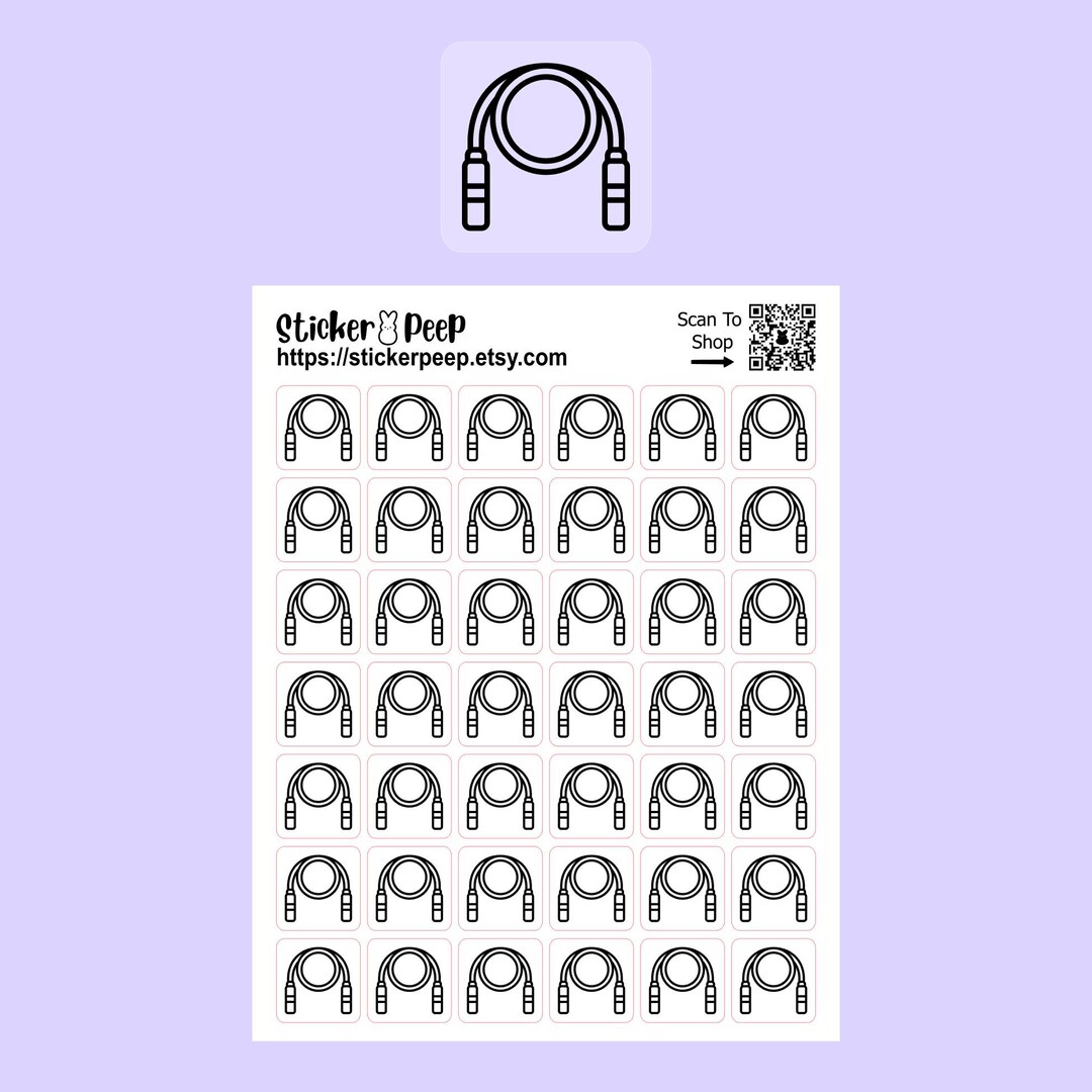 Jump Rope Icon Clear Transparent Planner Stickers: Calendar Agenda ...