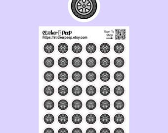 Tire Icon Planner Stickers: Calendar Agenda Tracker