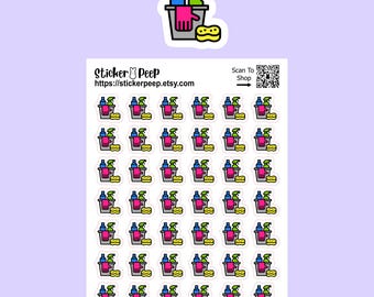 Cleaning Bucket Icon Planner Stickers: Calendar Agenda Tracker