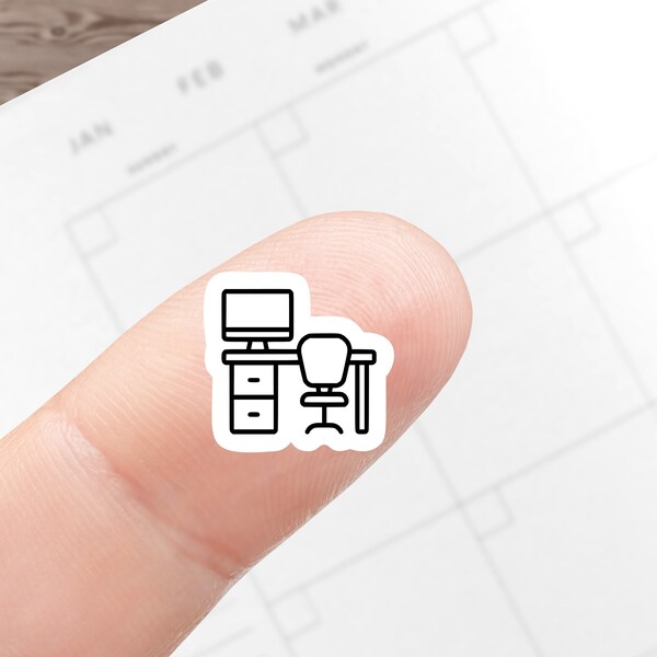 Desk Planner Sticker Icon .45 Inch - Office Work Home Homework - Choose Your Sticker Paper