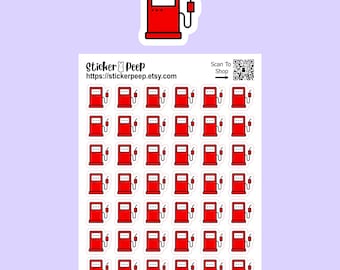 Gas Pump Icon Planner Stickers: Calendar Agenda Tracker